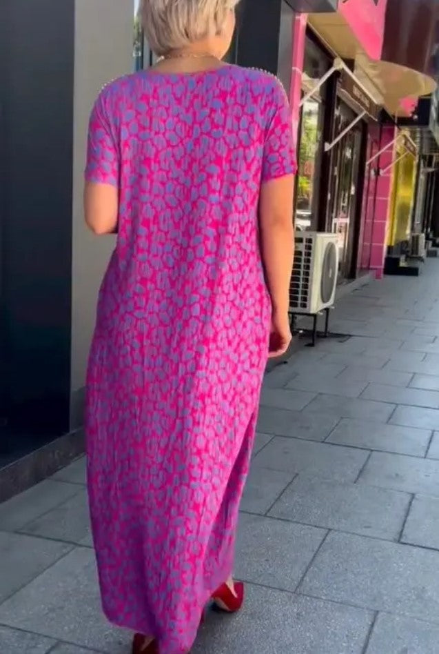 2024 Modisches Print-Kleid in Übergröße