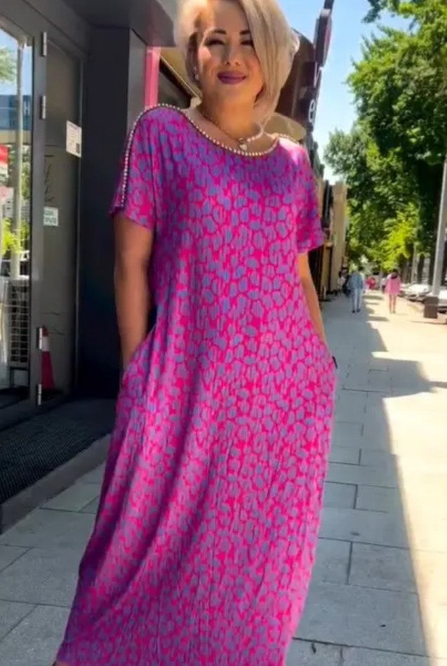 2024 Modisches Print-Kleid in Übergröße
