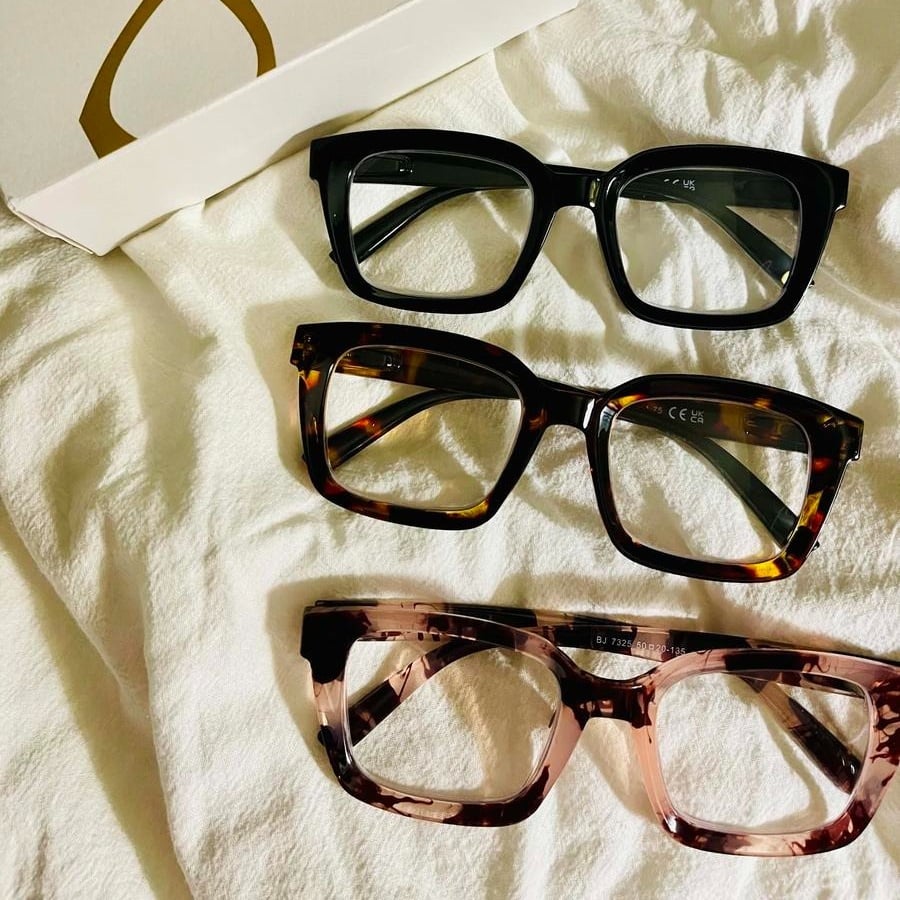 👓3-pack läsglasögon i sköldpaddsmönster – överdimensionerade fyrkantiga läsglasögon som blockerar blått ljus
