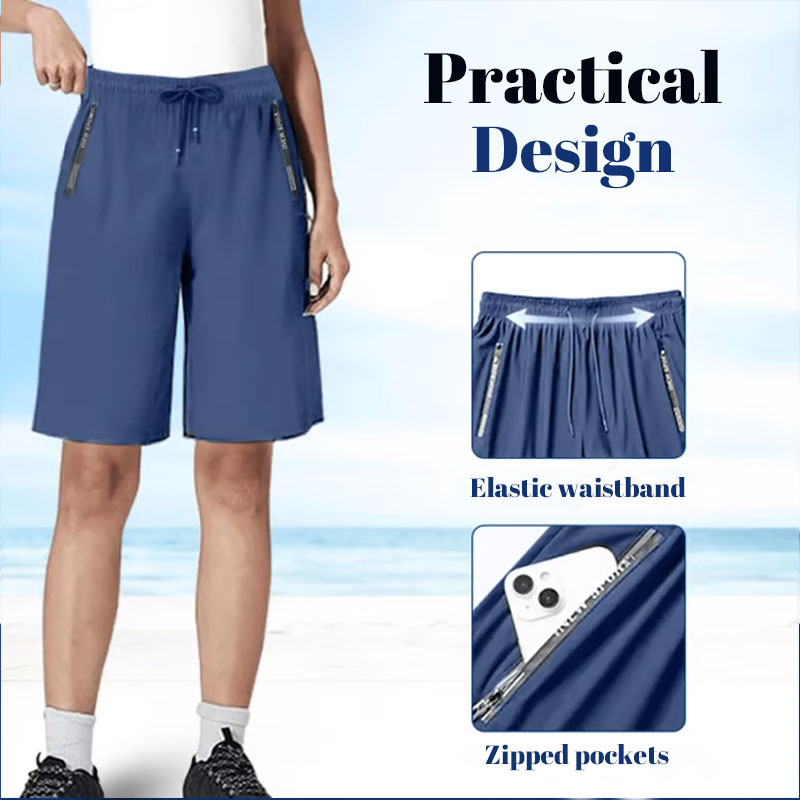 Schnelltrocknende Stretch-Shorts aus Eisseide