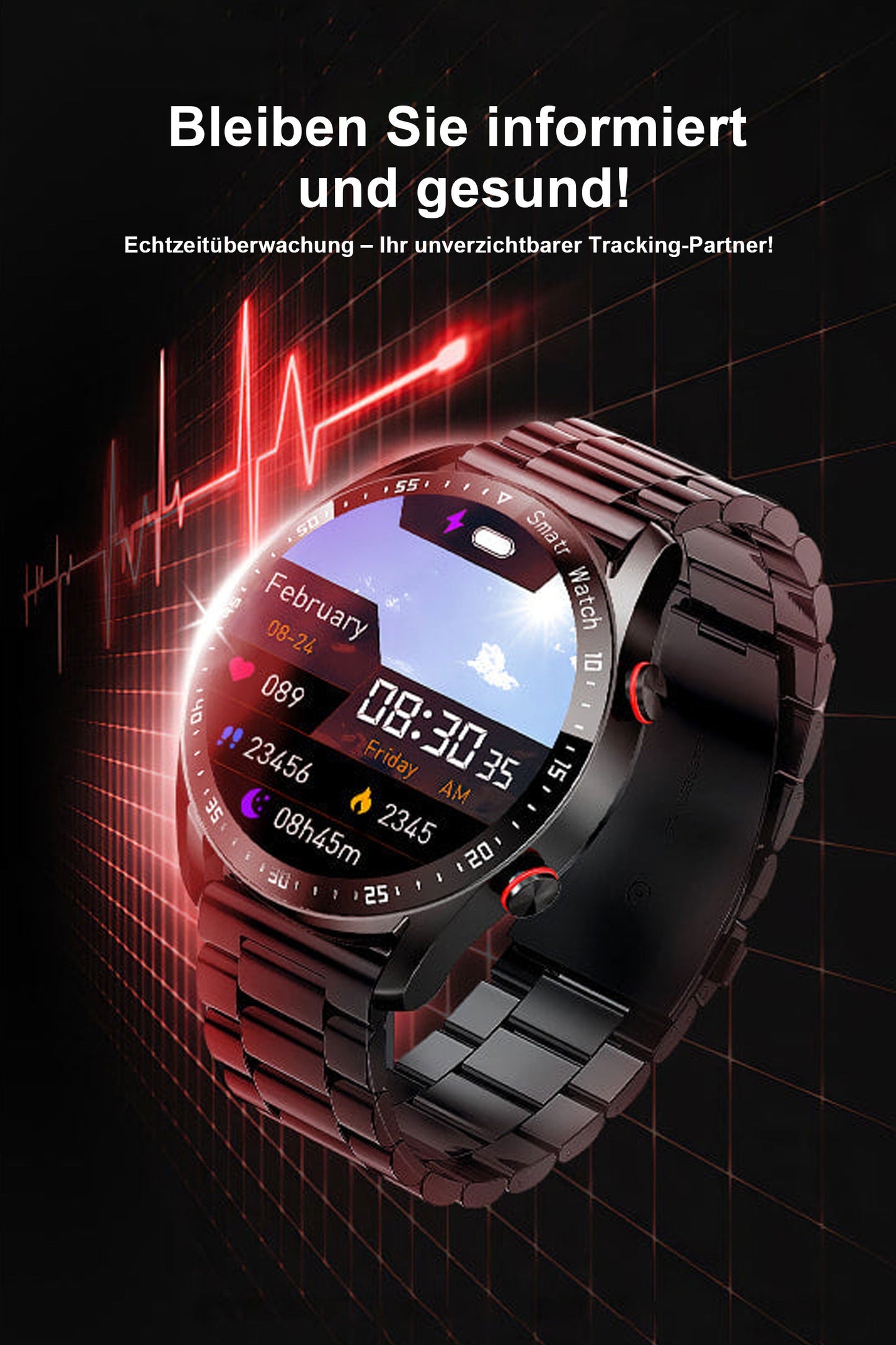 1.28-Zoll-Bildschirm Sport Smartwatch