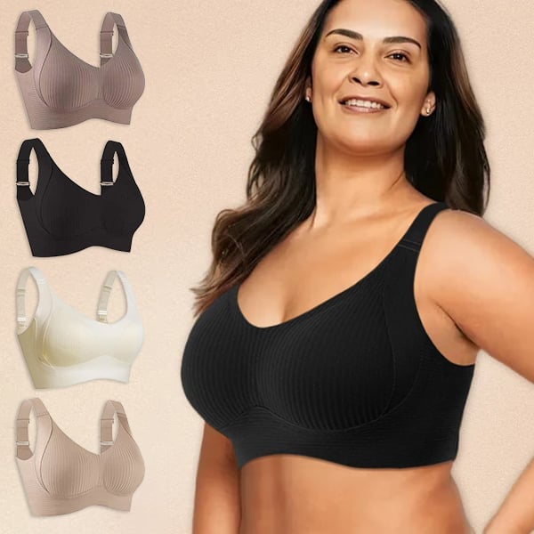 🎁Gerippter Push-up-BH für Damen mit verstellbaren Bügeln