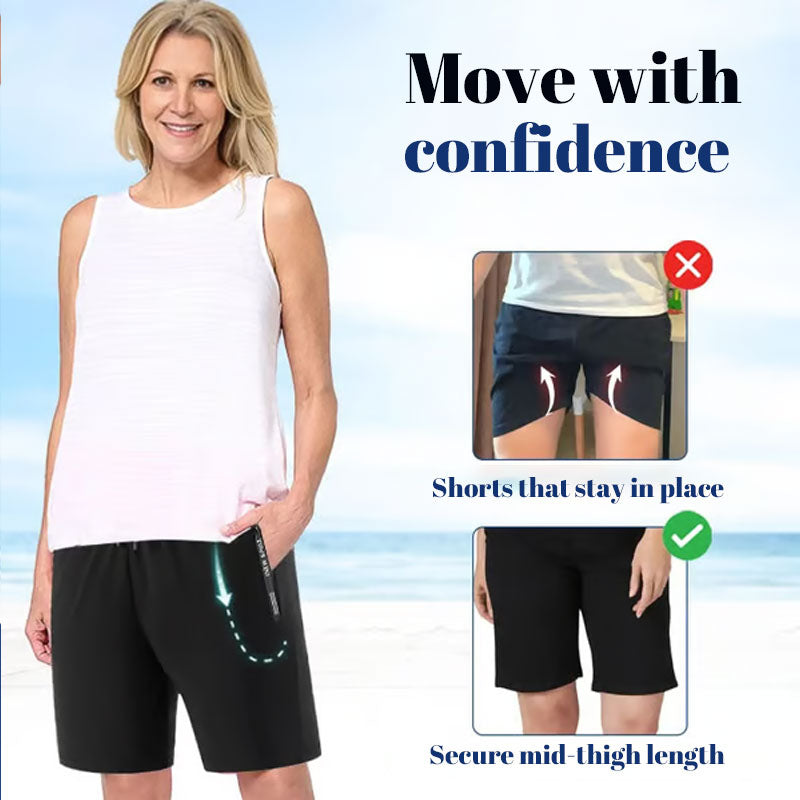 Schnelltrocknende Stretch-Shorts aus Eisseide