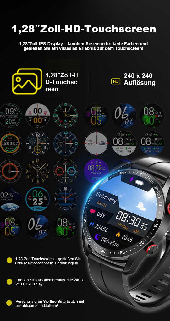 1.28-Zoll-Bildschirm Sport Smartwatch