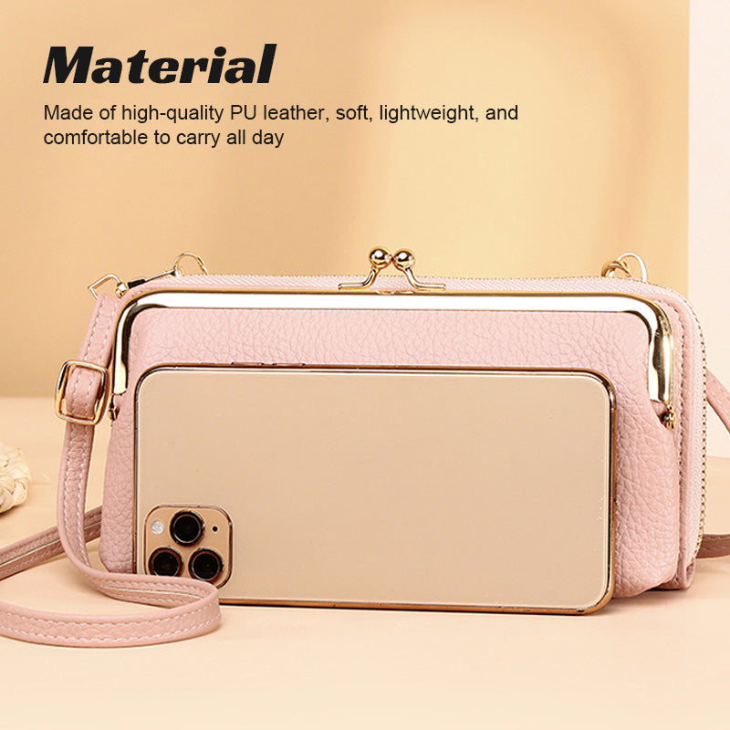 Multifunktionale PU Leder Handytasche Crossbody Umhängetaschen