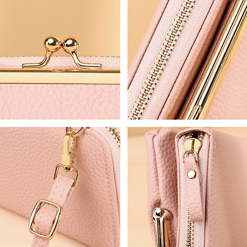 Multifunktionale PU Leder Handytasche Crossbody Umhängetaschen