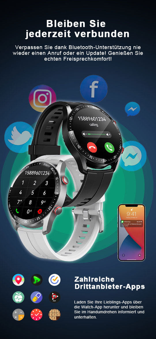 1.28-Zoll-Bildschirm Sport Smartwatch