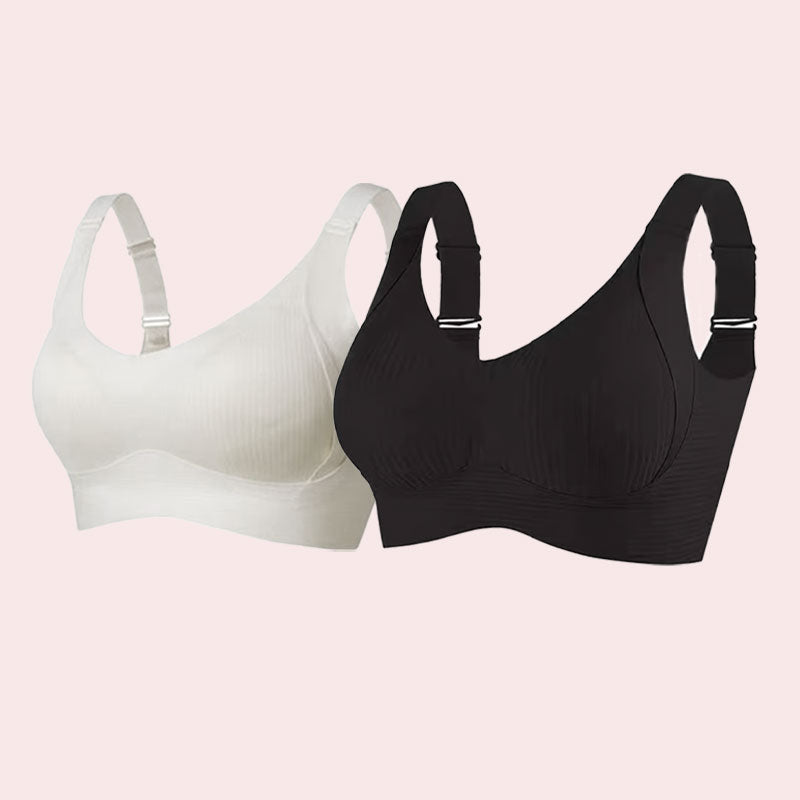 🎁Gerippter Push-up-BH für Damen mit verstellbaren Bügeln