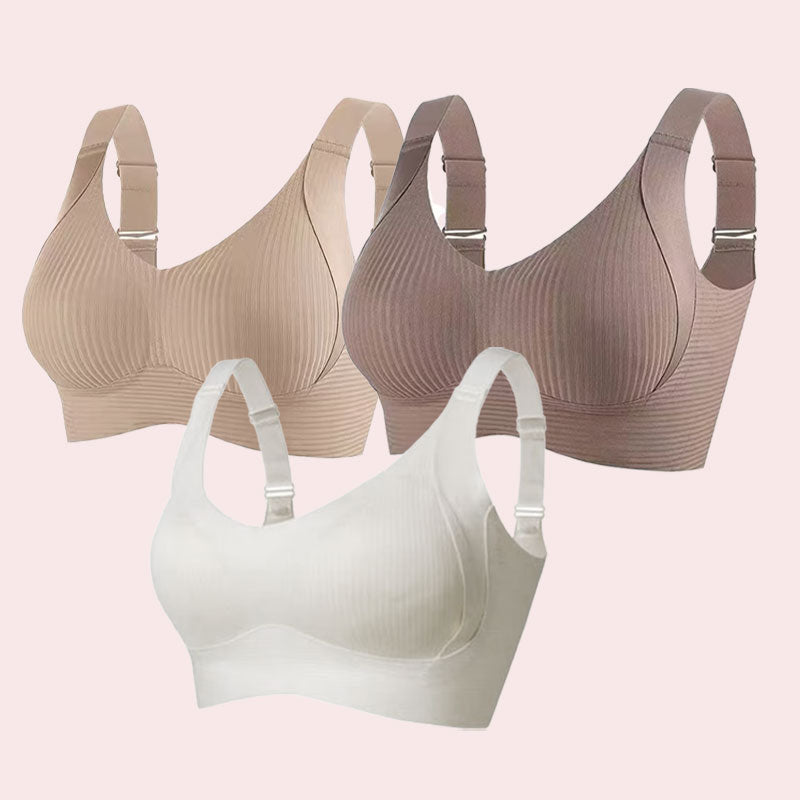 🎁Gerippter Push-up-BH für Damen mit verstellbaren Bügeln