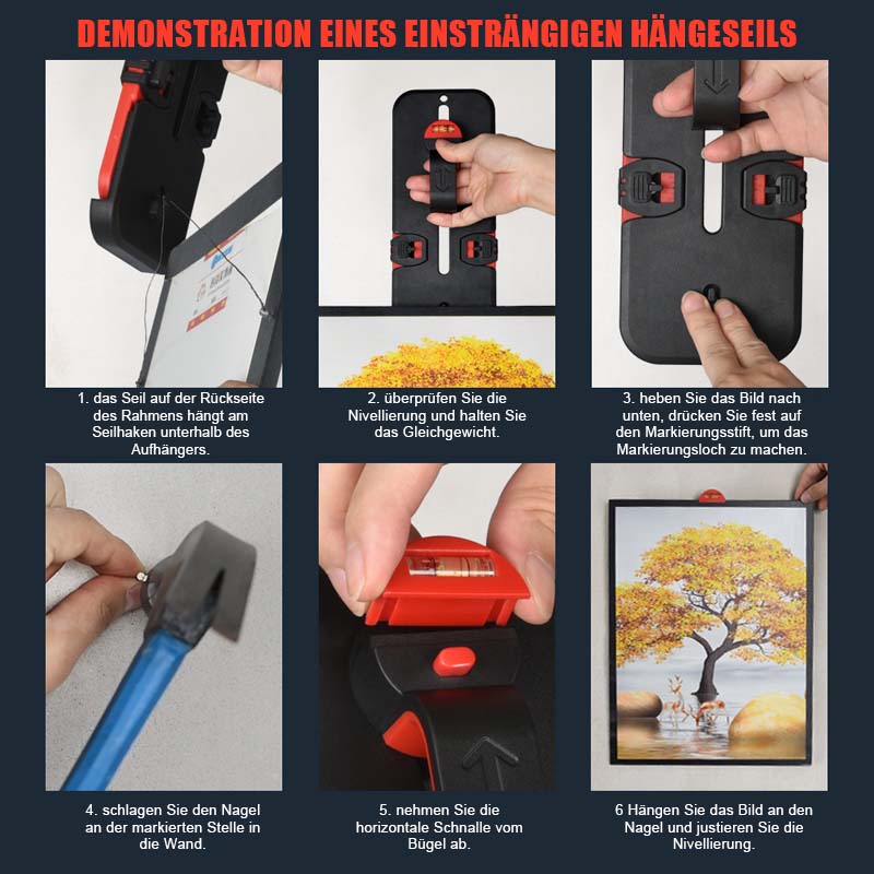 Universeller klappbarer Bilderaufhänger für Fotorahmen/Universal folding picture hanger for photo frames