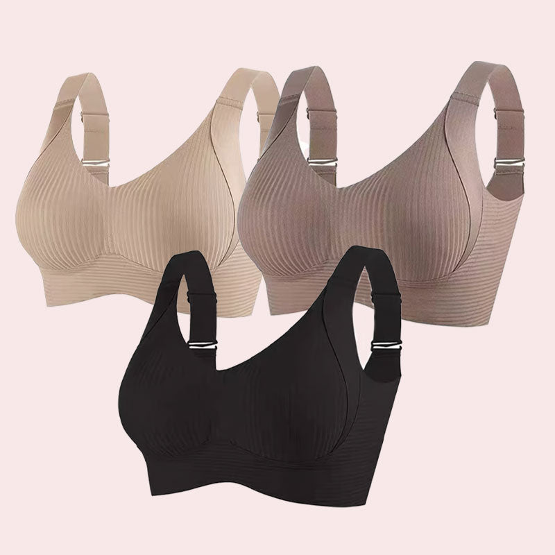 🎁Gerippter Push-up-BH für Damen mit verstellbaren Bügeln