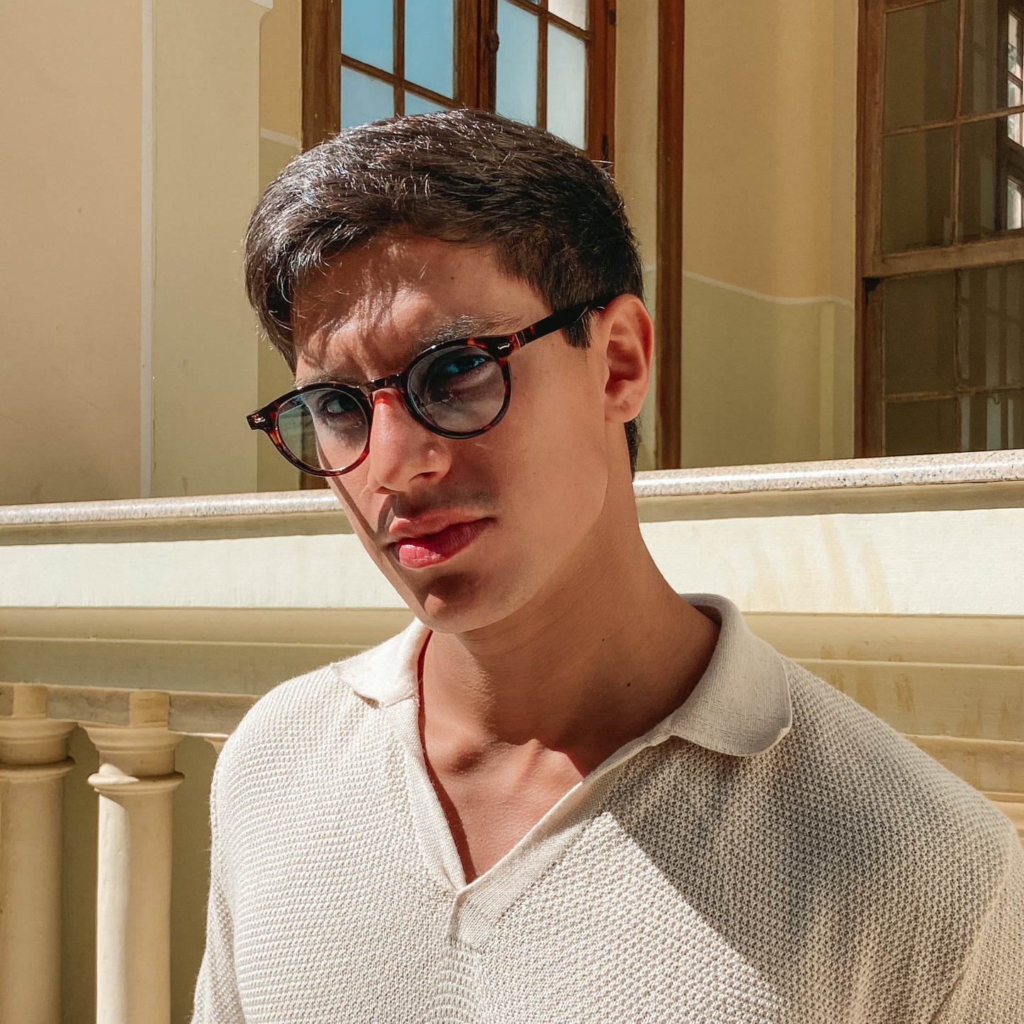 ✨Retro-Rundrahmen-Sonnenbrille mit Nieten✨