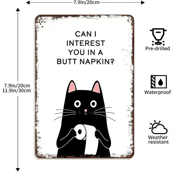 đ„Vintage svartvit kattvĂ€ggkonst