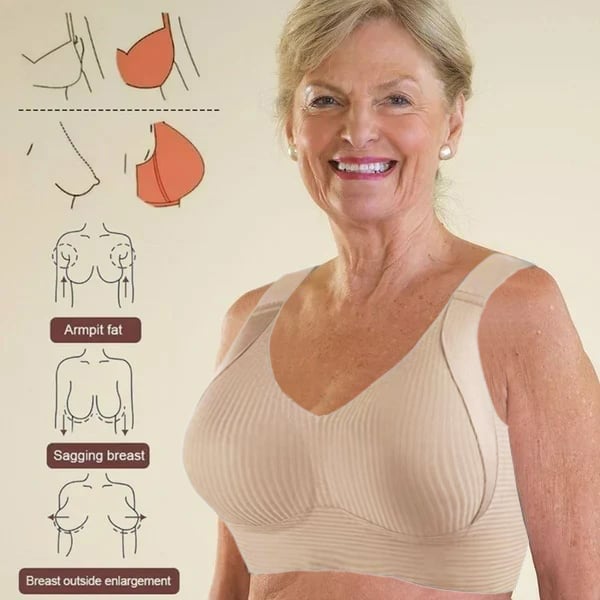 🎁Gerippter Push-up-BH für Damen mit verstellbaren Bügeln