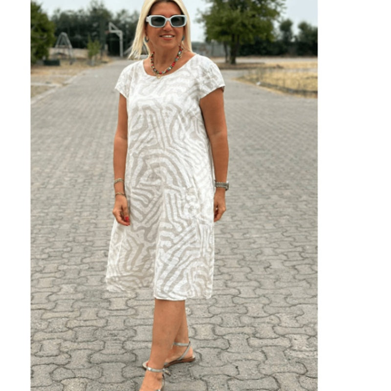 🌸 Sommerliches Bohemian-Blumenkleid mit rundem Ausschnitt