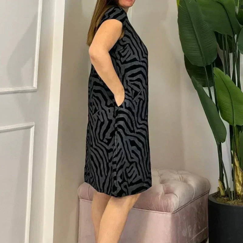 🌸 Sommerliches Bohemian-Blumenkleid mit rundem Ausschnitt