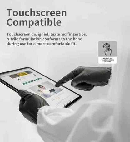 100/50 stk. svarte engangshansker av nitril