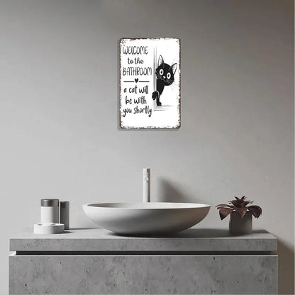 🔥Vintage svartvit kattväggkonst