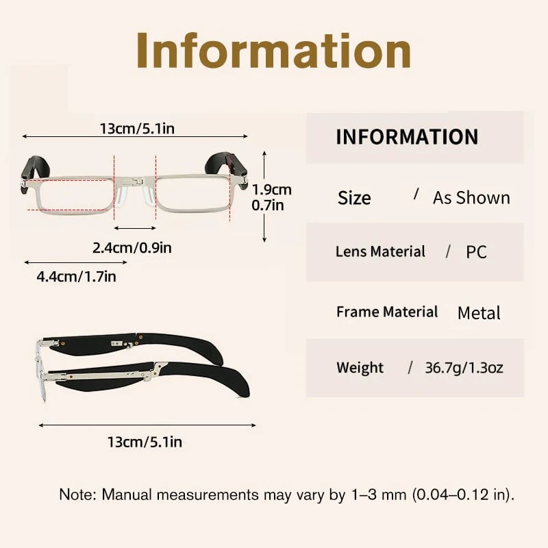 👓Hopfällbara läsglasögon med blått ljusfilter och etu
