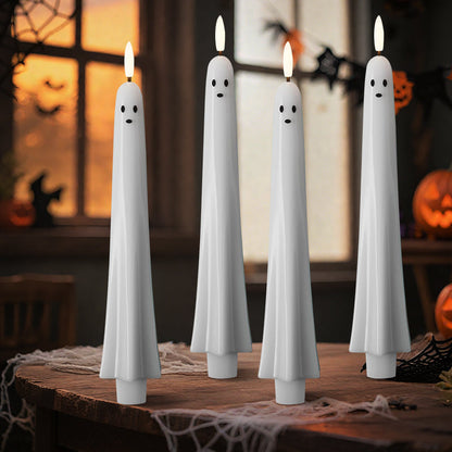 🎃👻 Ferngesteuertes Geisterlicht mit 3D-flammendem Docht 👻🎃