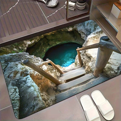 Visuell illusion Endless Abyss-mönster HD-tryckt halkfri dörrmatt