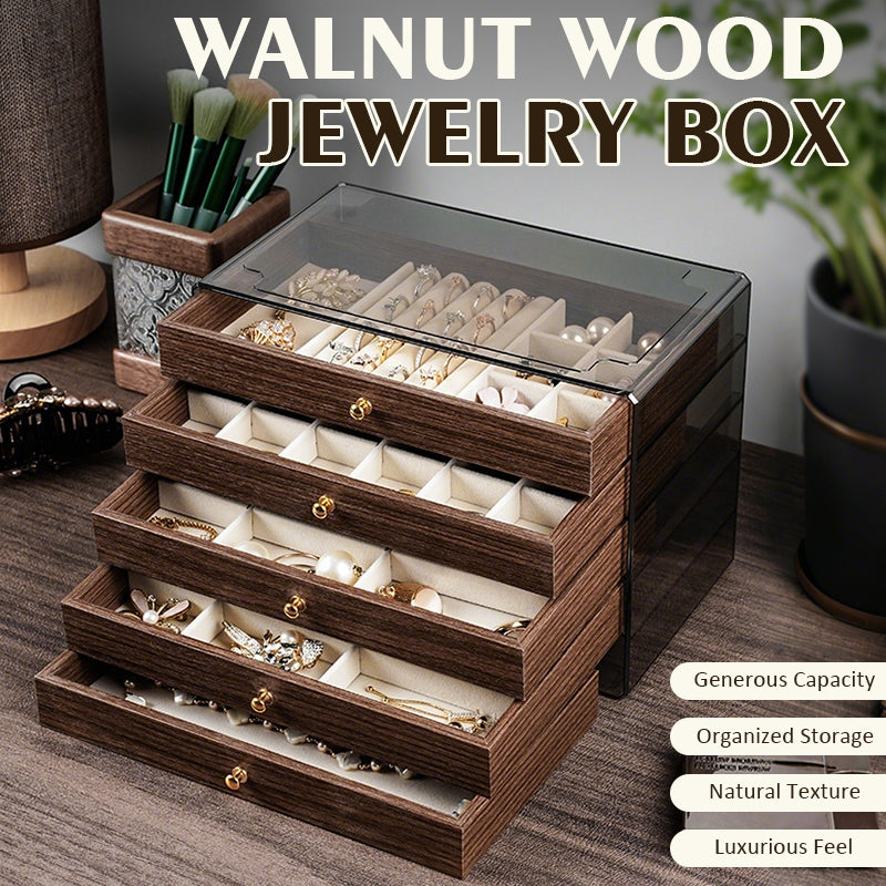 5-lagers smyckeskrin i valnötsträ