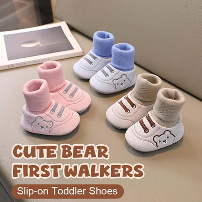 Söt björn första promenadskor Slip-on småbarnsskor