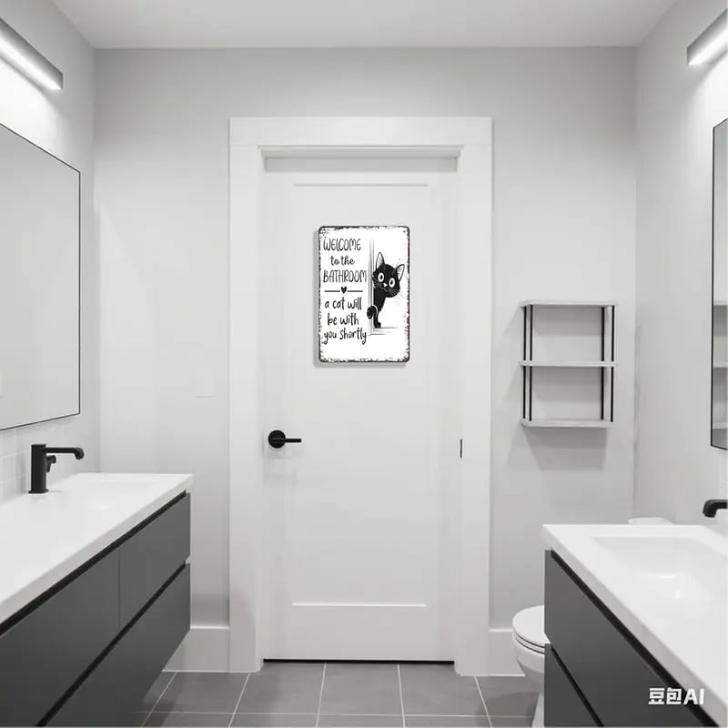 🔥Vintage svartvit kattväggkonst