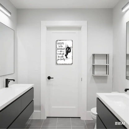 🔥Vintage svartvit kattväggkonst