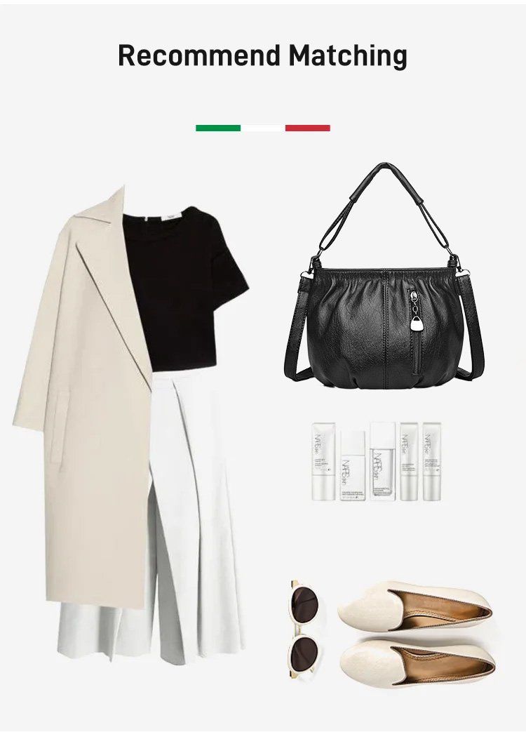 Skrynklig design, mjuk läderväska 👜✨