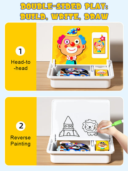 Magnetische Puzzles Gesicht Ankleiden Reise Spiel Doppel Seite Vorschule Pädagogisches Lernspielzeug für Kinder