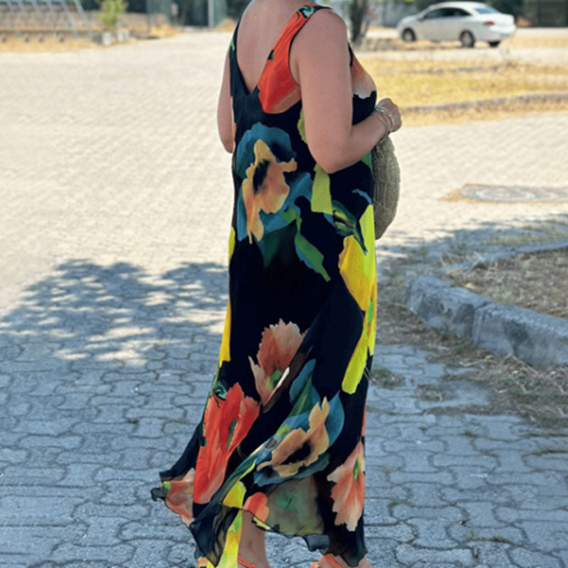 💃Maxikleid mit Blumendruck und breiten Trägern🌸