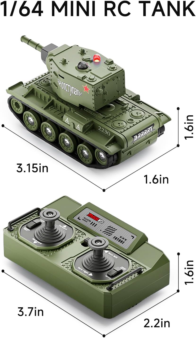 Mini-RC-Panzer mit 330° drehbarem Turm sowie Sound und Beleuchtung