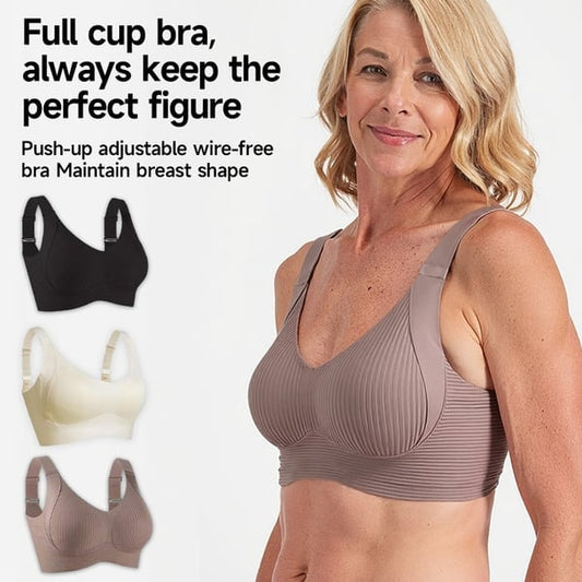 🎁Gerippter Push-up-BH für Damen mit verstellbaren Bügeln