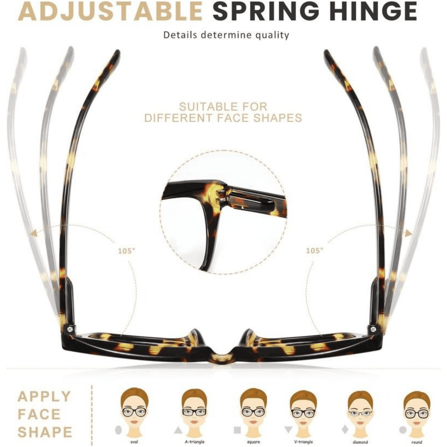 👓3-pack läsglasögon i sköldpaddsmönster – överdimensionerade fyrkantiga läsglasögon som blockerar blått ljus