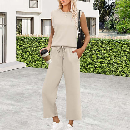 ✨Vorübergehender Sale: 45 % Rabatt🌺2025: Lässiges Damen-Top mit Flügelärmeln und Hose mit weitem Bein im Zweiteiler