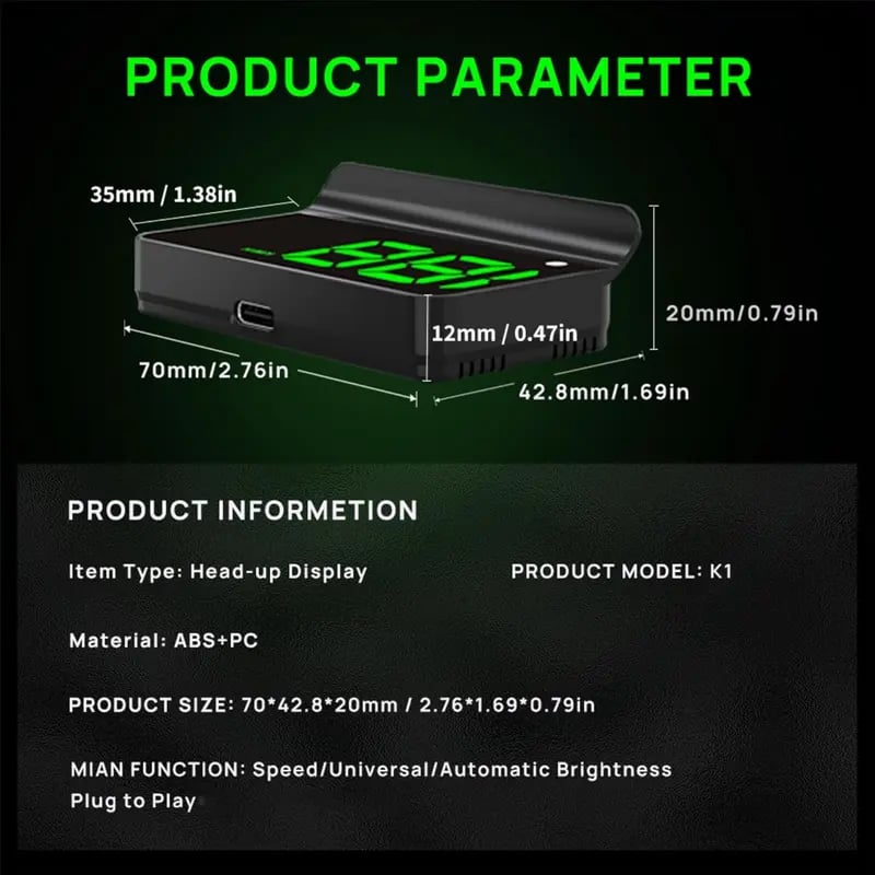 🔥🔥Head Up Display Bil GPS Digital hastighetsmätar