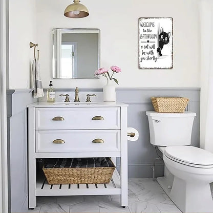 🔥Vintage svartvit kattväggkonst