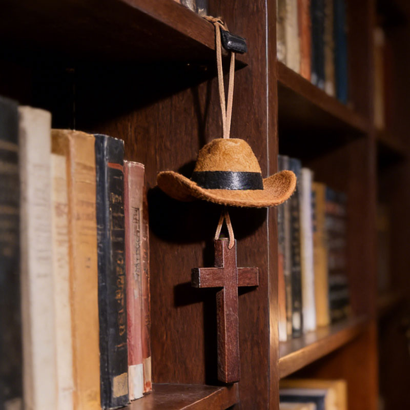 🤠 Cowboyhatt & korsformad bilcharm | En åktur med stil och tro 🚗✨