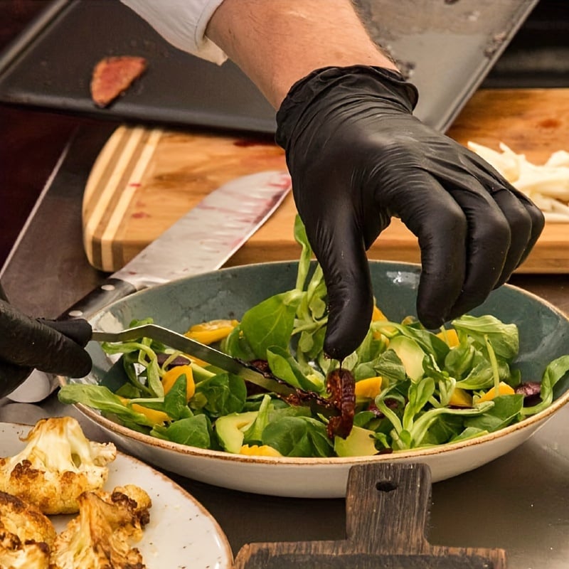 100/50 stk. svarte engangshansker av nitril