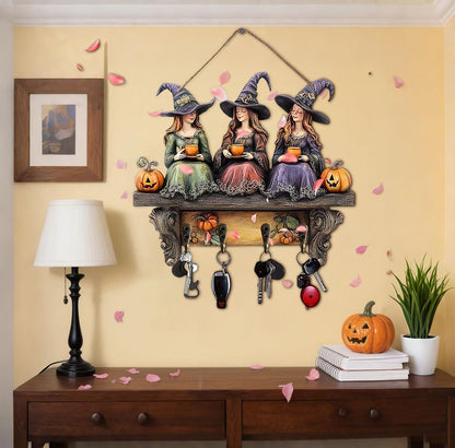 🎃2025 Halloween Häxa Nyckelring Trä Väggdekoration