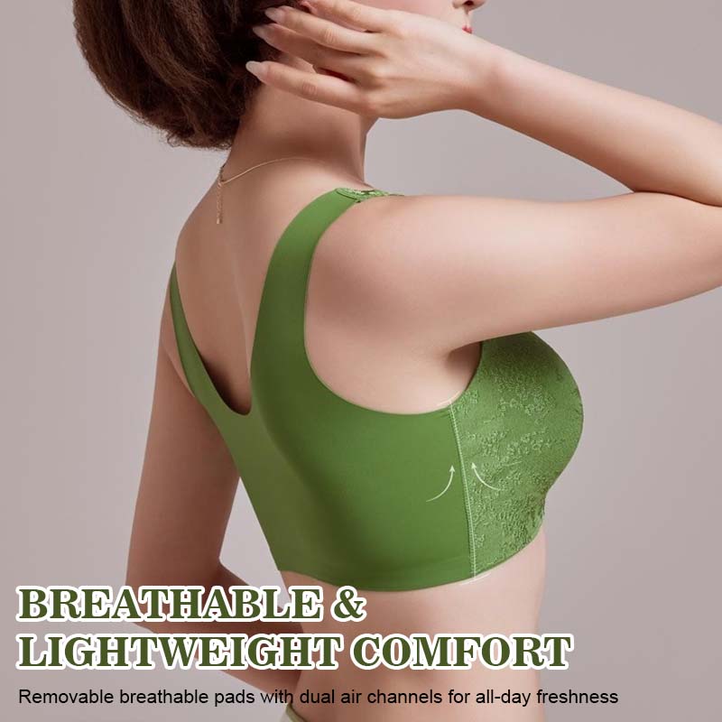 BH med främre stängning i präglad jacquard