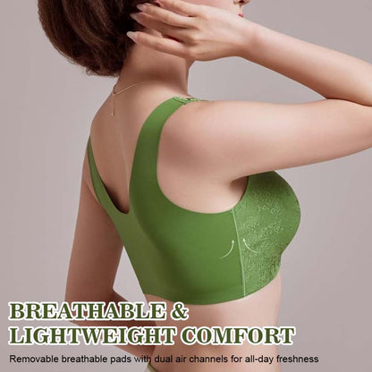 BH med främre stängning i präglad jacquard