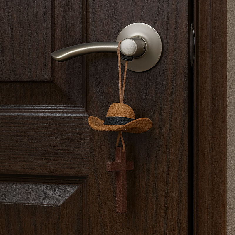 🤠 Cowboyhatt & korsformad bilcharm | En åktur med stil och tro 🚗✨