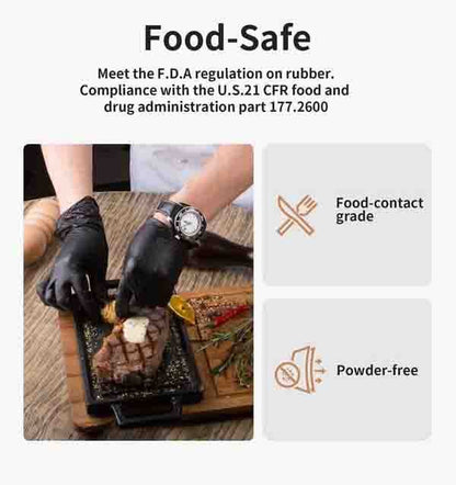 100/50 stk. svarte engangshansker av nitril