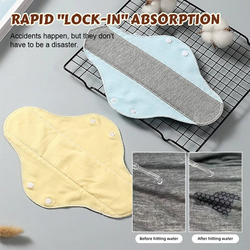 10 x gjenbrukbare inkontinensbind i bomull med grafen - hold deg tørr, luktfri og spar 10000 kr i året 🛡️