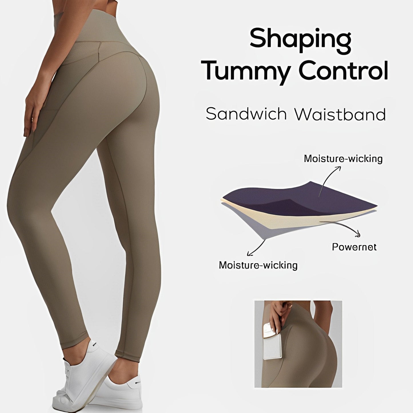 🎁Letzter Tag: 49 % Rabatt!🔥Hochgeschnittene Leggings mit Bauchkontrolle und Figurformung für Workouts