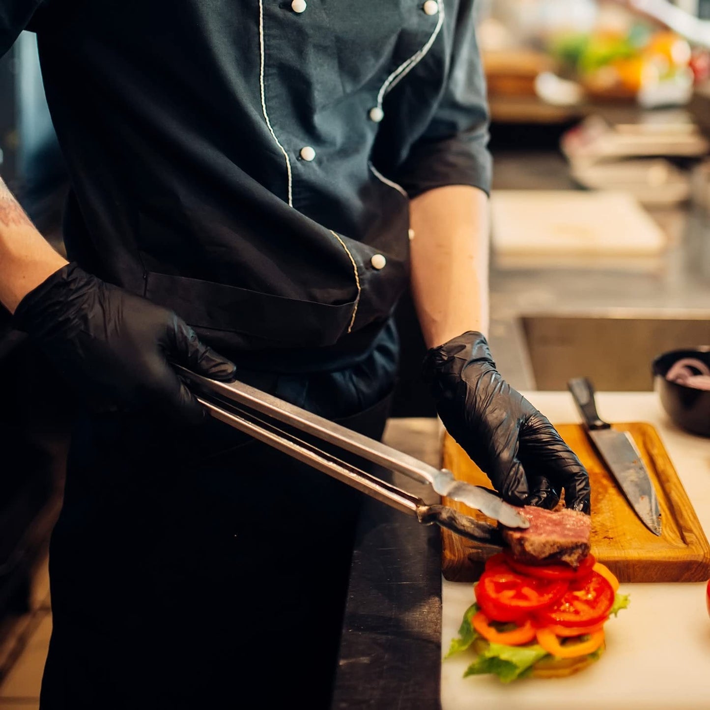 100/50 stk. svarte engangshansker av nitril