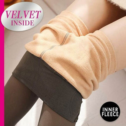 Mit Fleece gefütterte transparente Strumpfhose