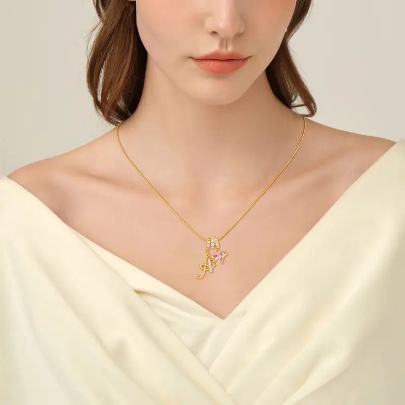 ✨3-lagers halsband med initialer A-Z